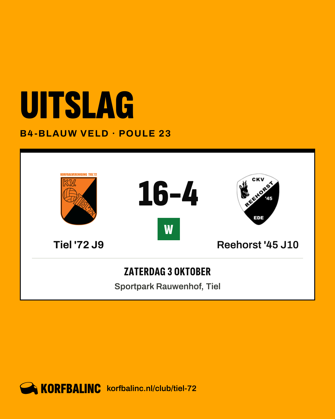 Tiel '72 J9 - Reehorst '45 J10
