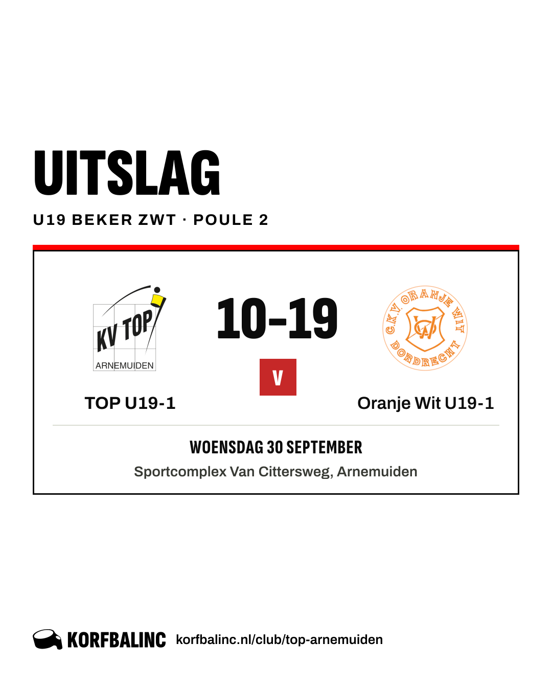 TOP U19-1 - Oranje Wit U19-1