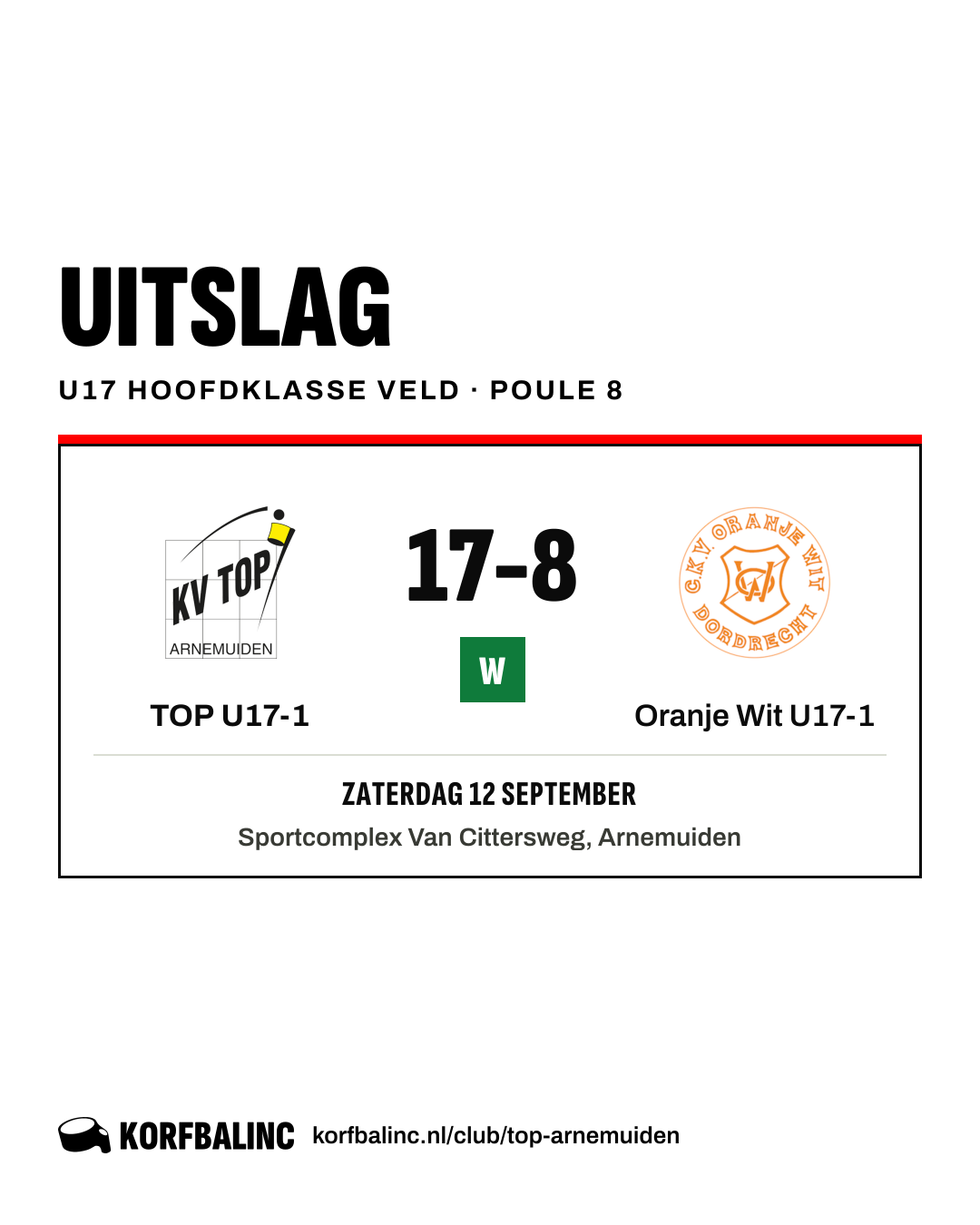 TOP U17-1 - Oranje Wit U17-1