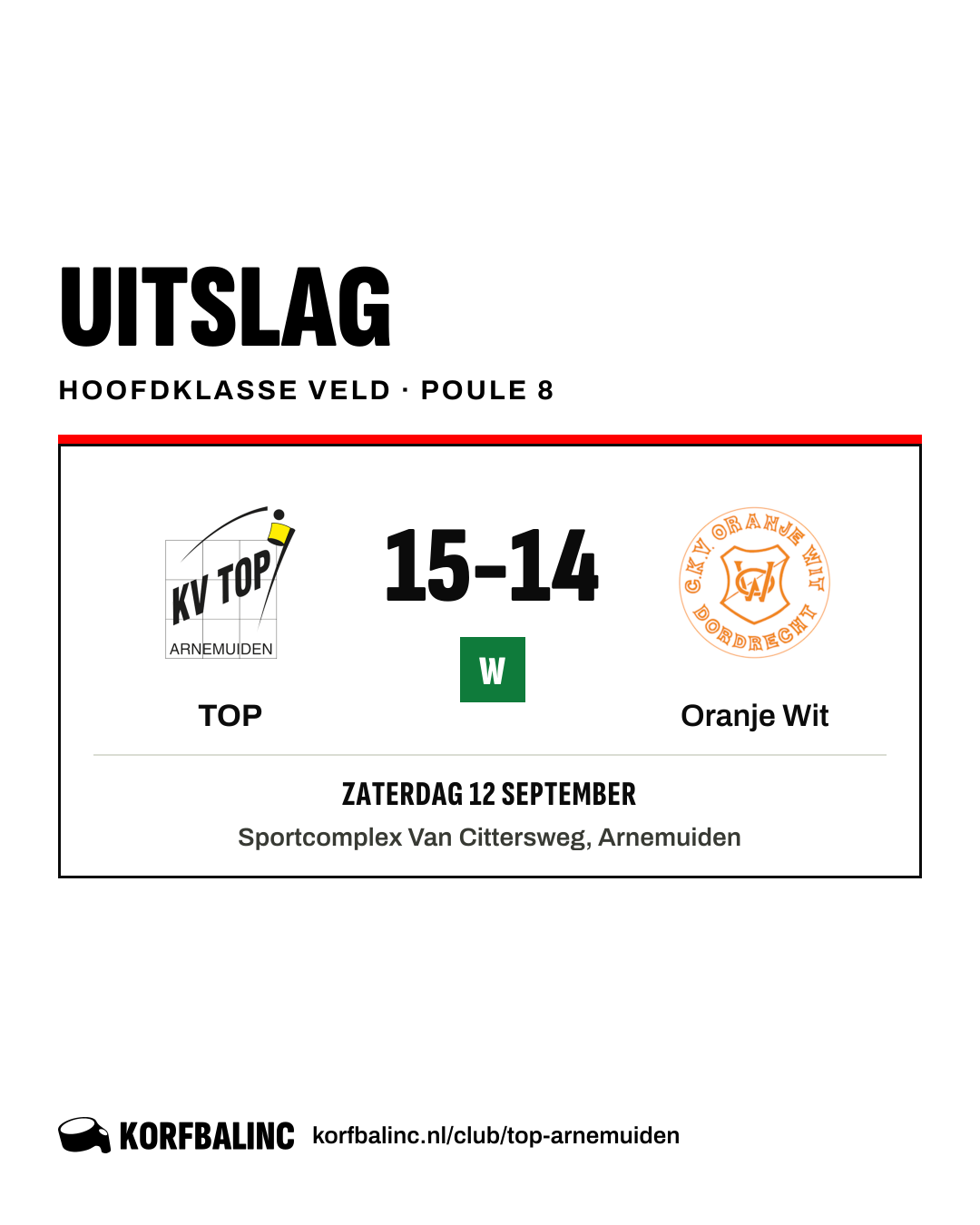 TOP - Oranje Wit