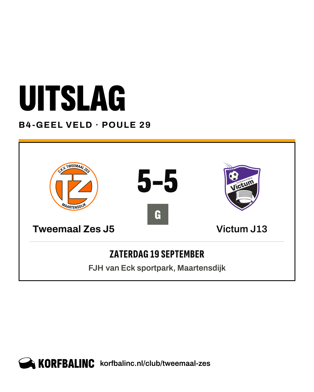 Tweemaal Zes J5 - Victum J13