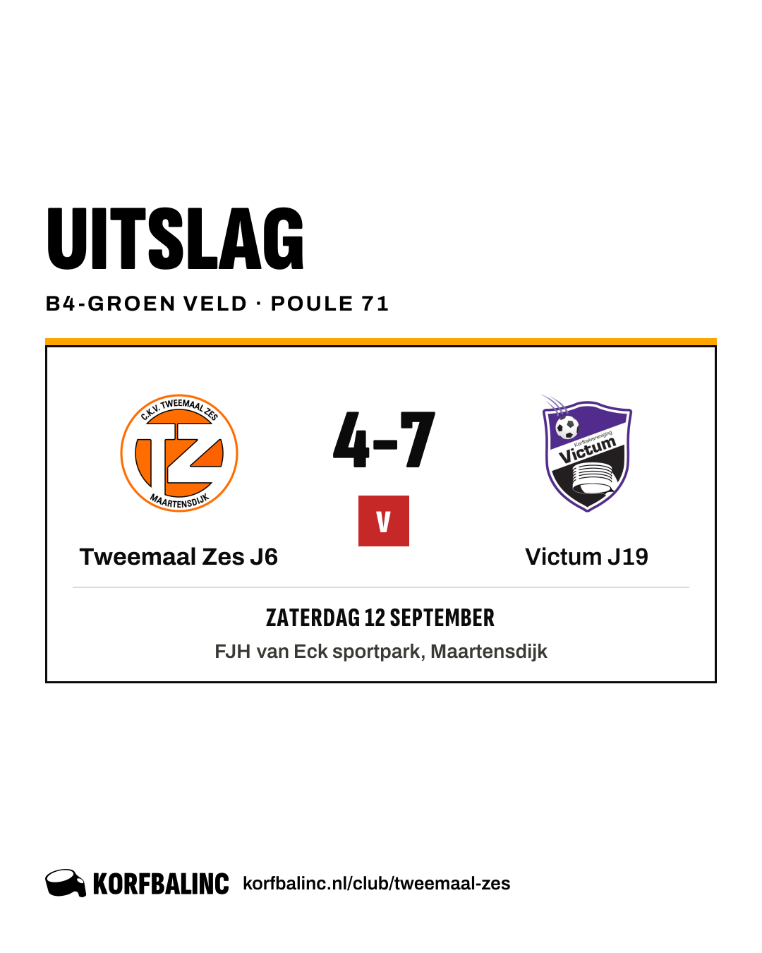 Tweemaal Zes J6 - Victum J19