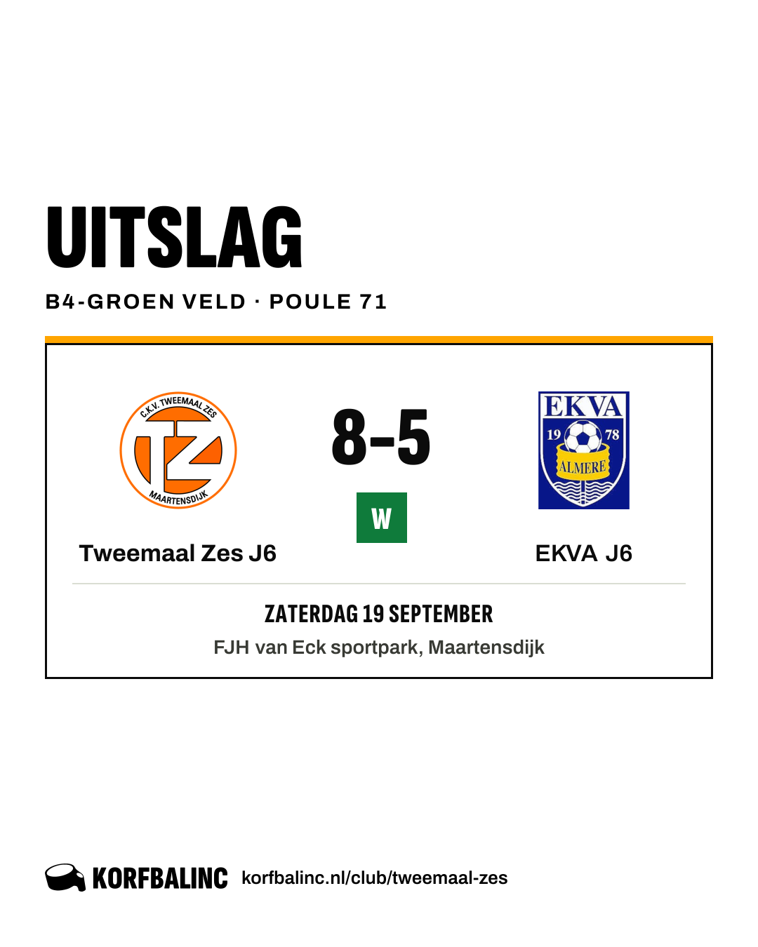 Tweemaal Zes J6 - EKVA J6