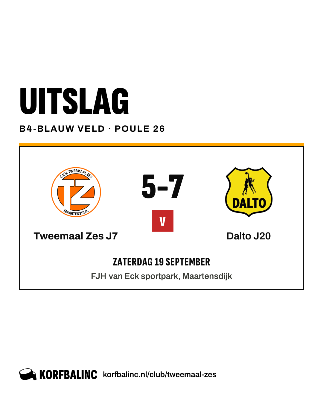Tweemaal Zes J7 - Dalto J20