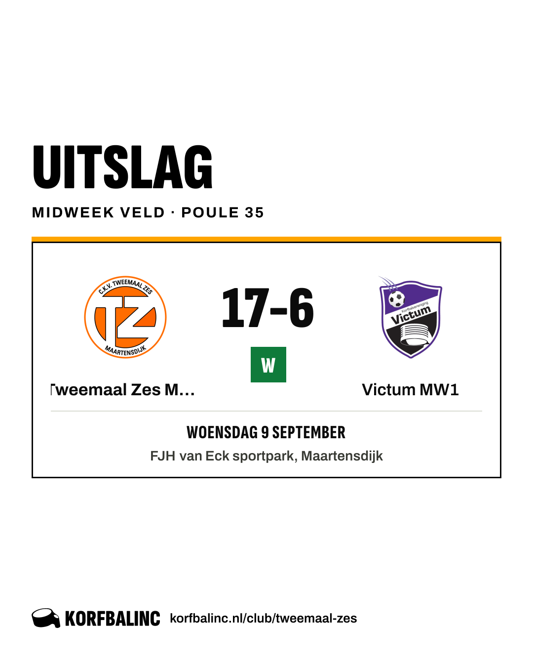 Tweemaal Zes MW1 - Victum MW1