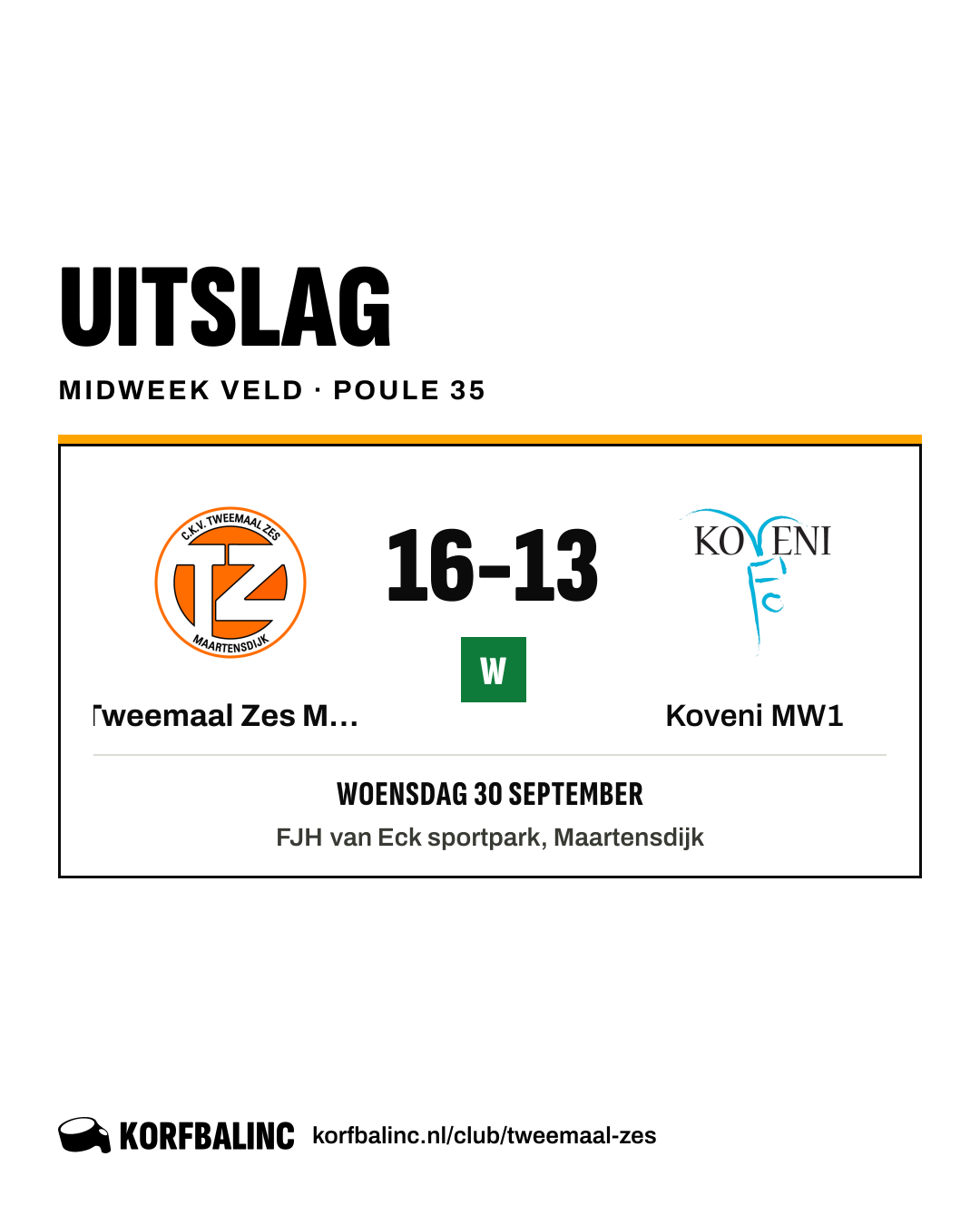 Tweemaal Zes MW1 - Koveni MW1