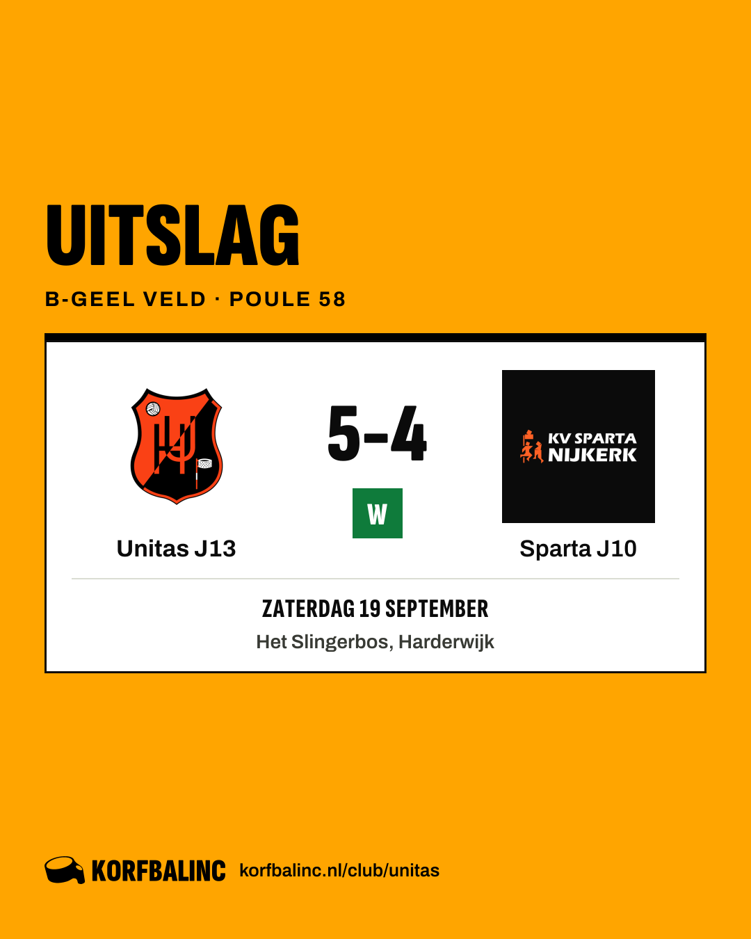 Unitas J13 - Sparta J10
