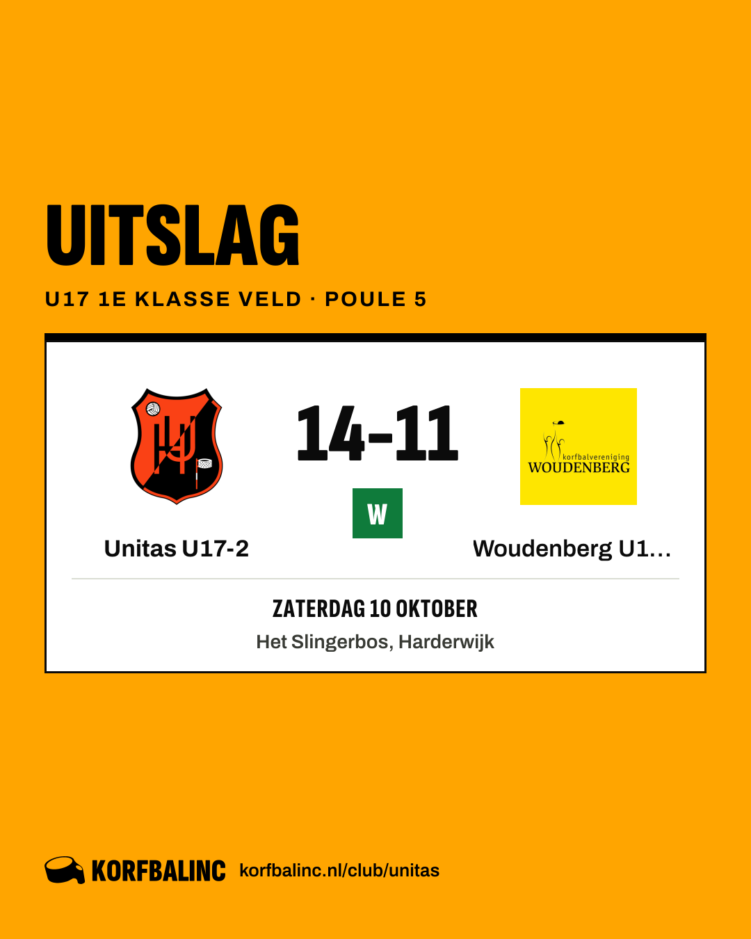 Unitas U17-2 - Woudenberg U17-1