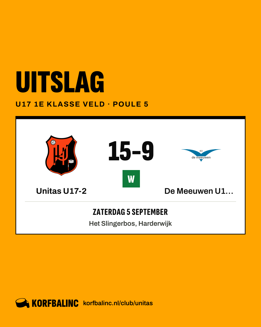 Unitas U17-2 - De Meeuwen U17-1