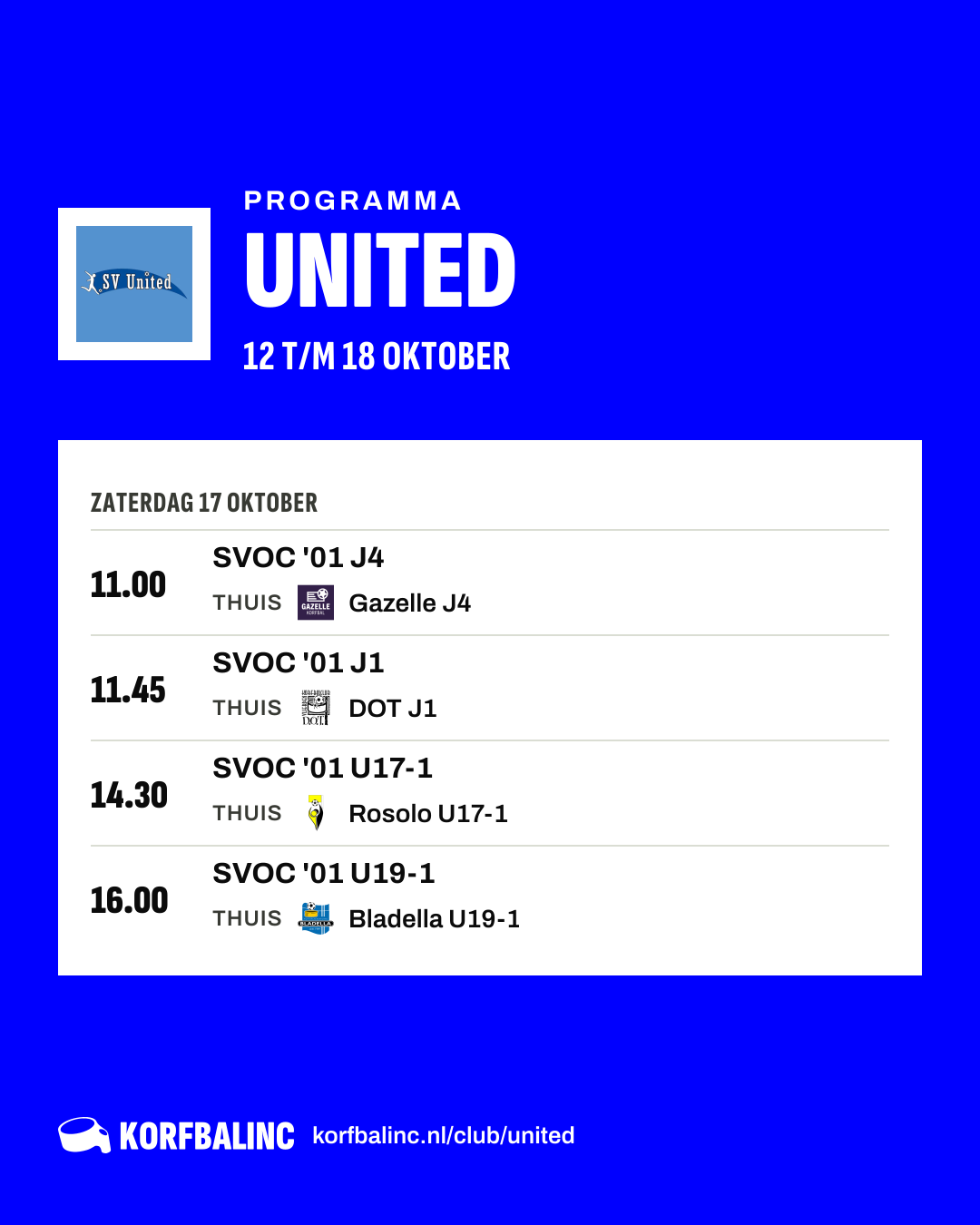 Uitslagen United