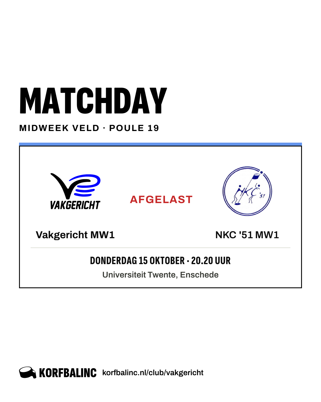 Vakgericht MW1 - NKC '51 MW1