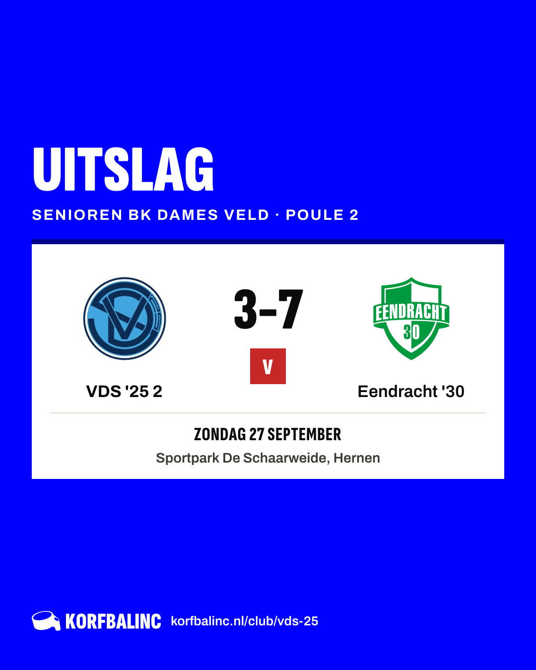 VDS '25 2 - Eendracht '30