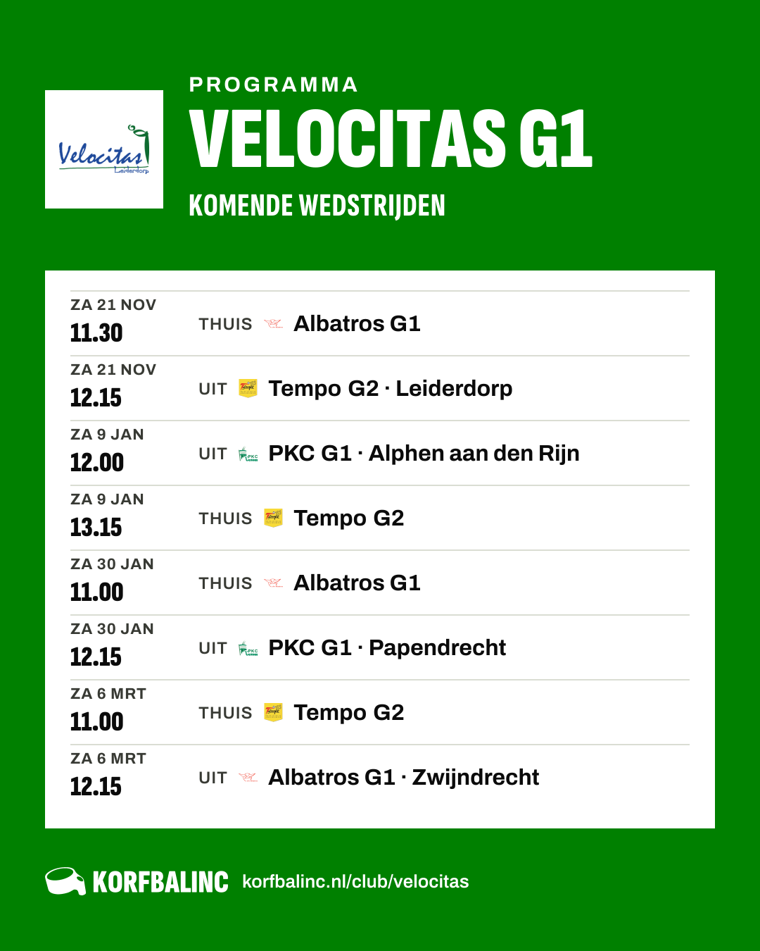 Fixtures Velocitas G1