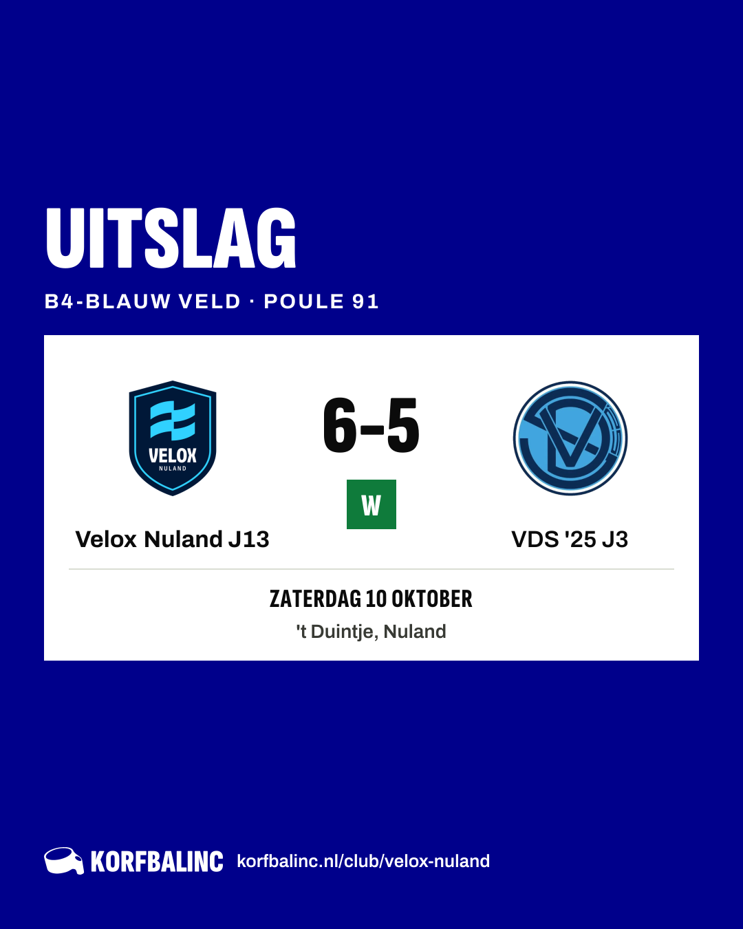 Velox Nuland J13 - VDS '25 J3