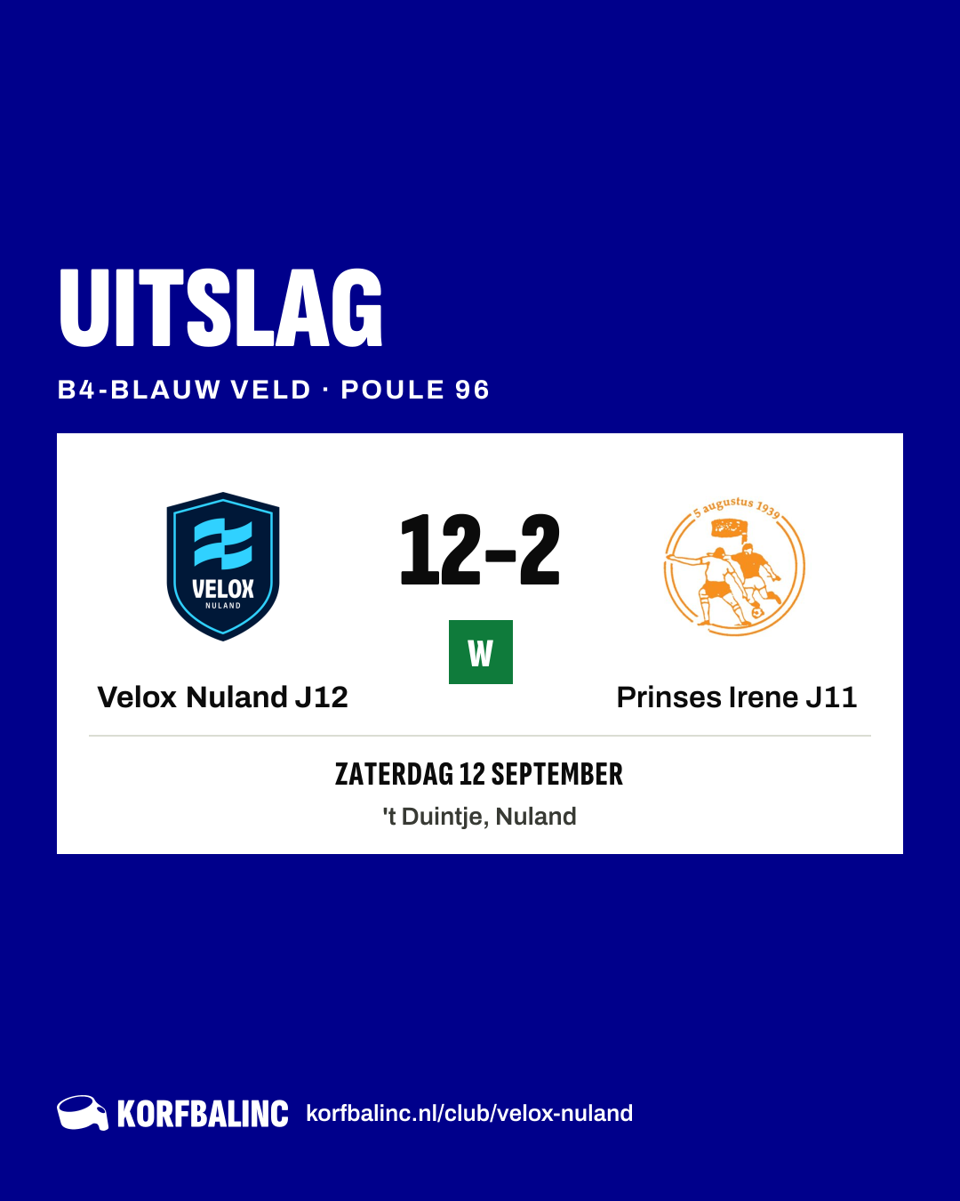 Velox Nuland J12 - Prinses Irene J11