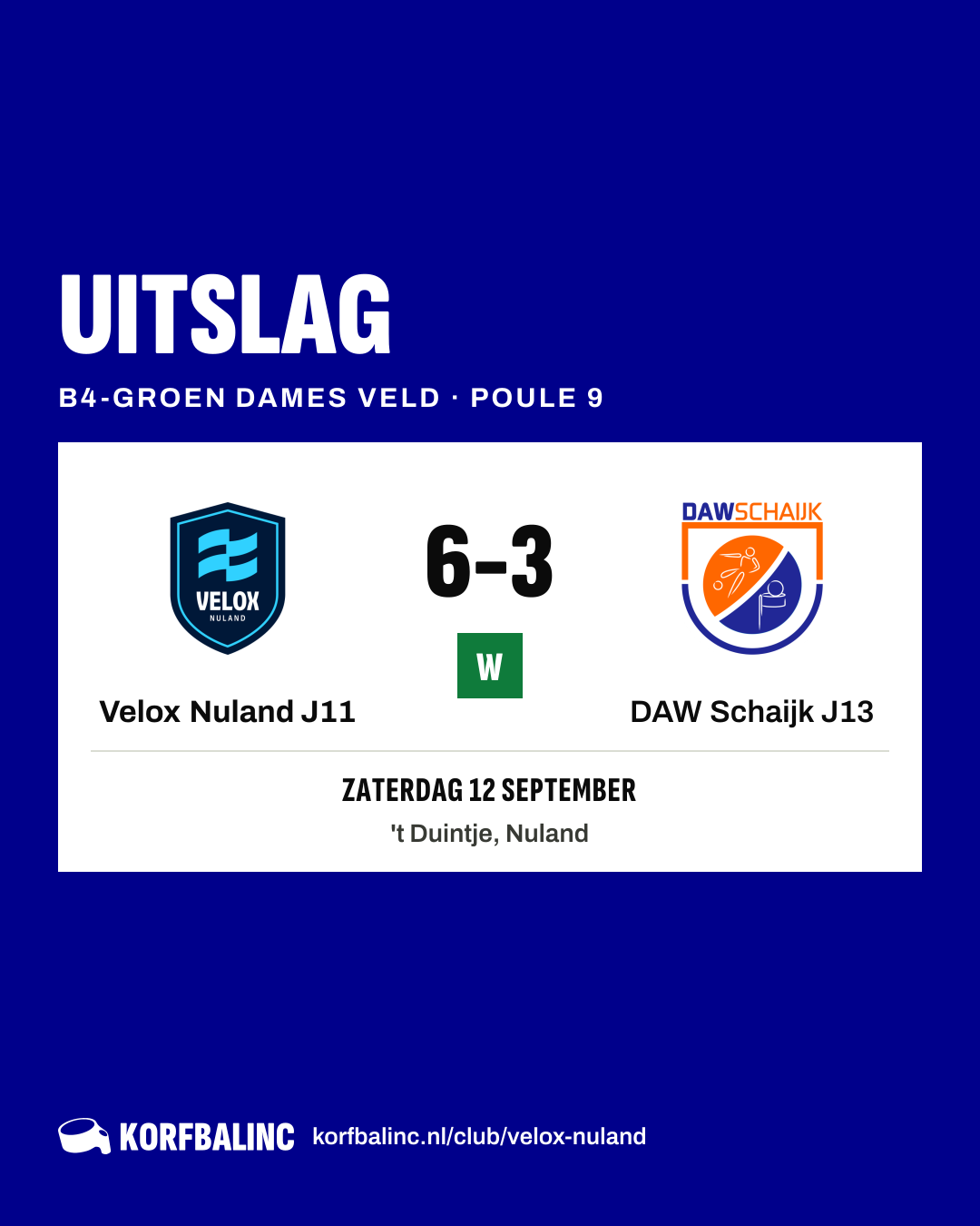 Velox Nuland J11 - DAW Schaijk J13