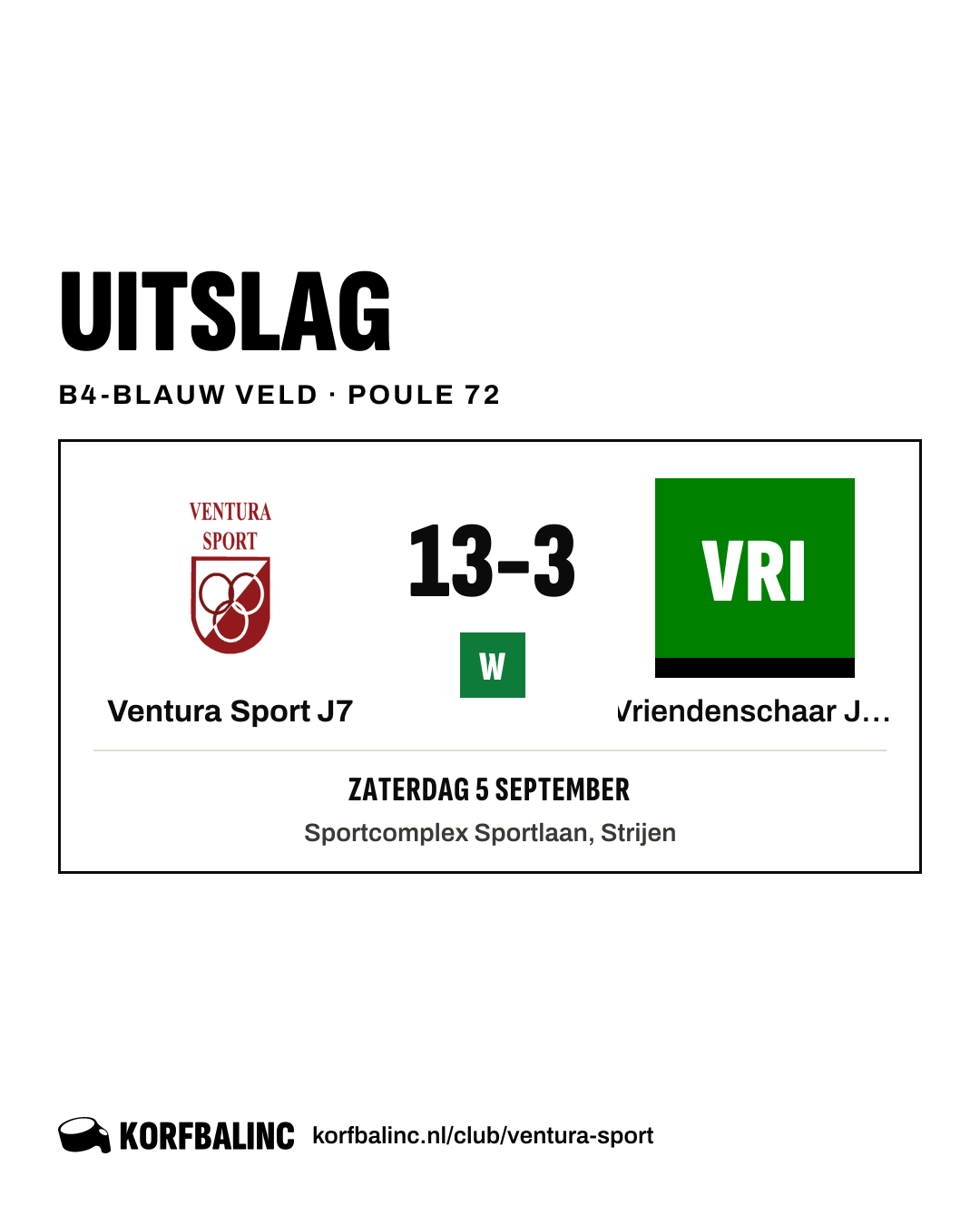 Ventura Sport J7 - Vriendenschaar J19