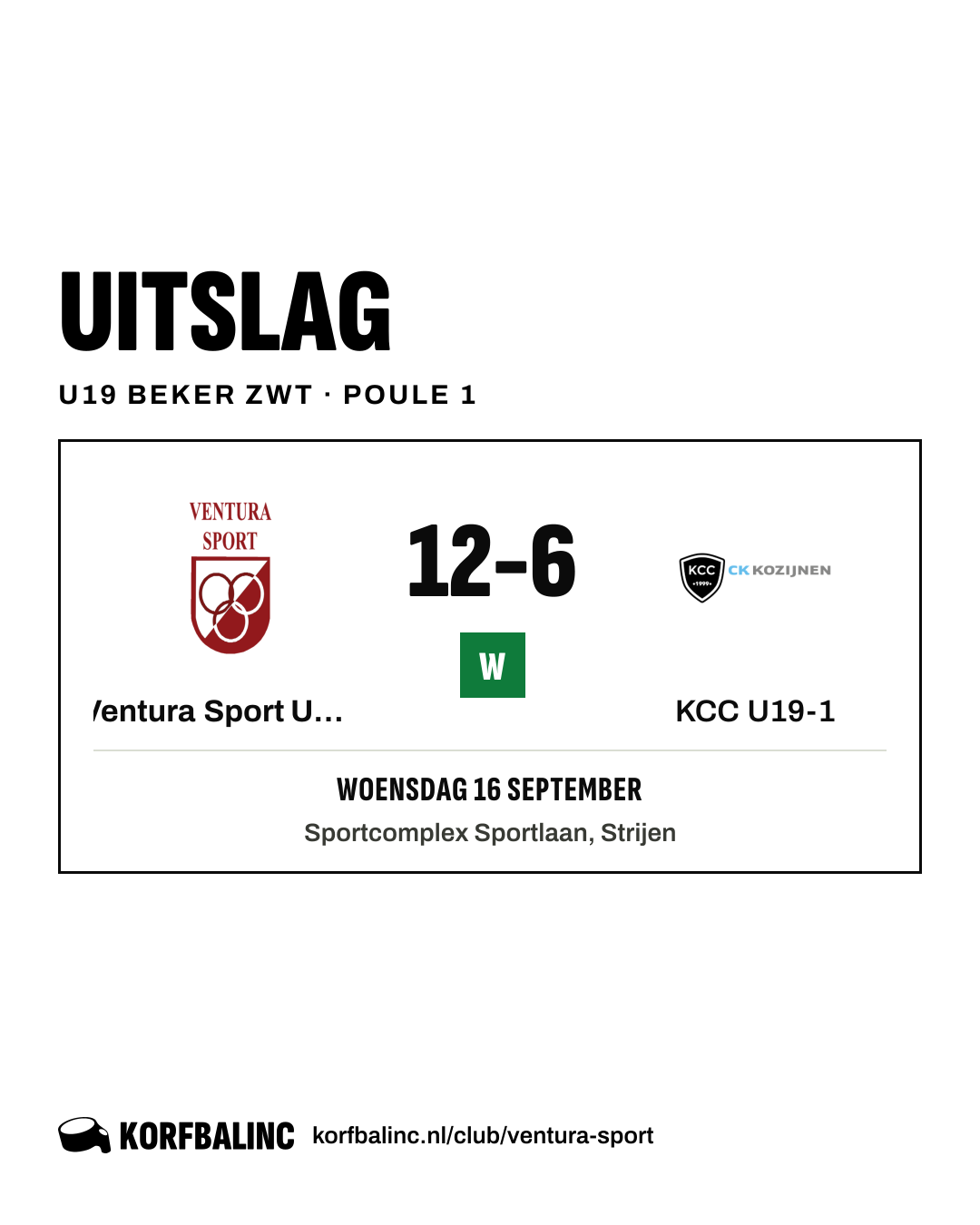 Ventura Sport U19-1 - KCC U19-1