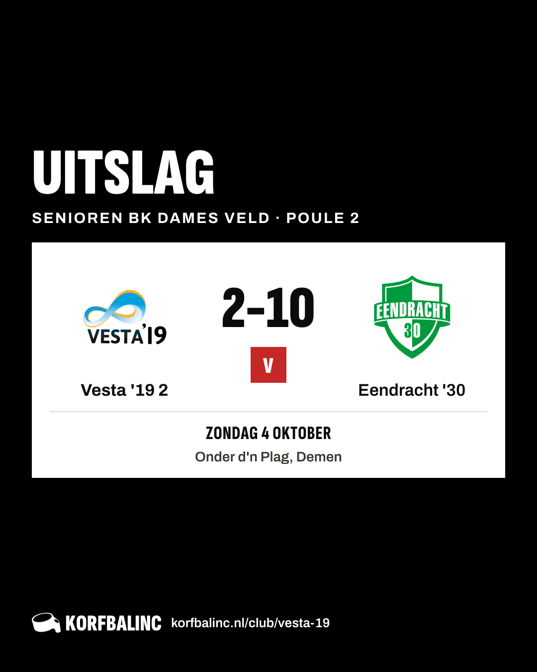 Vesta '19 2 - Eendracht '30