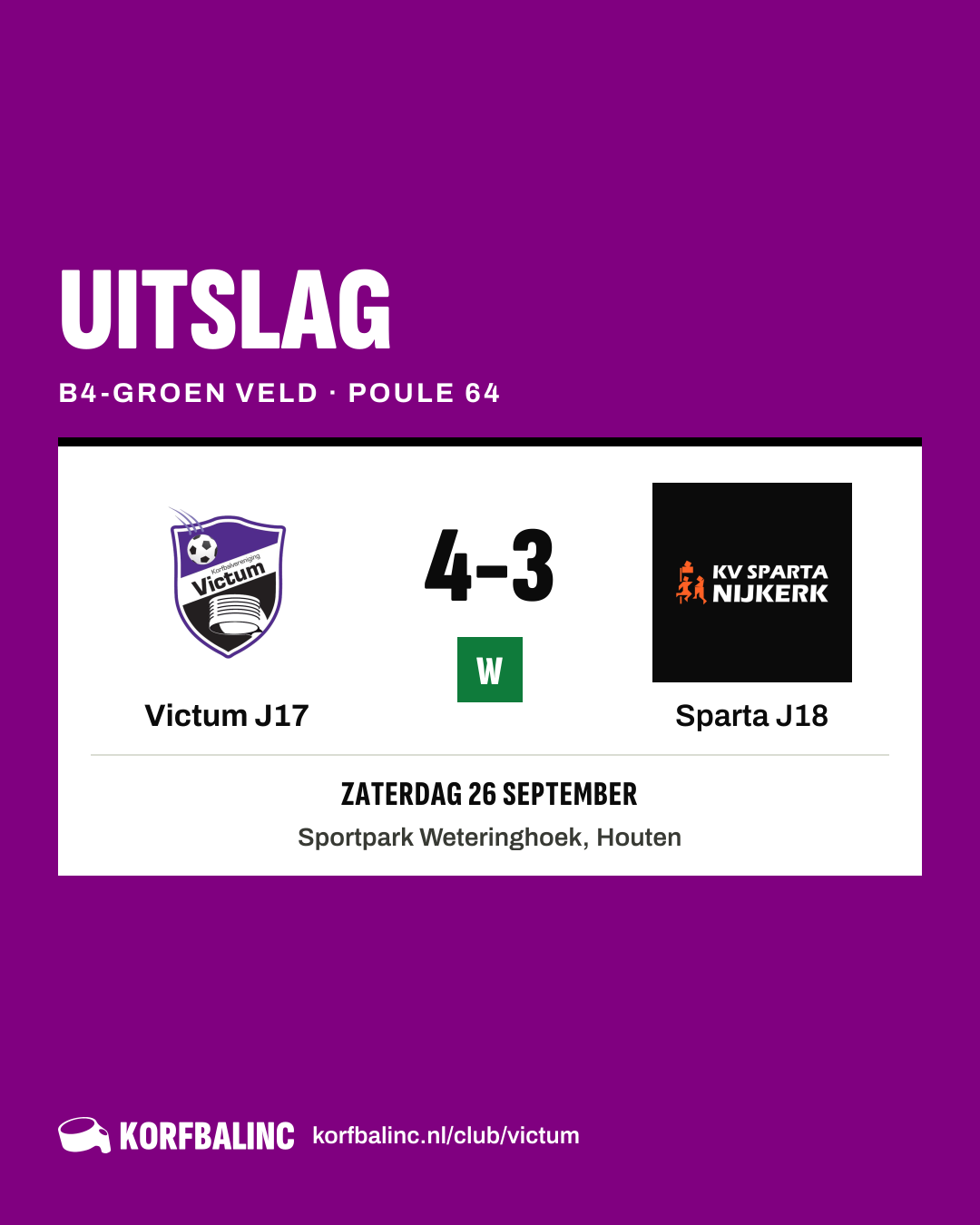 Victum J17 - Sparta J18