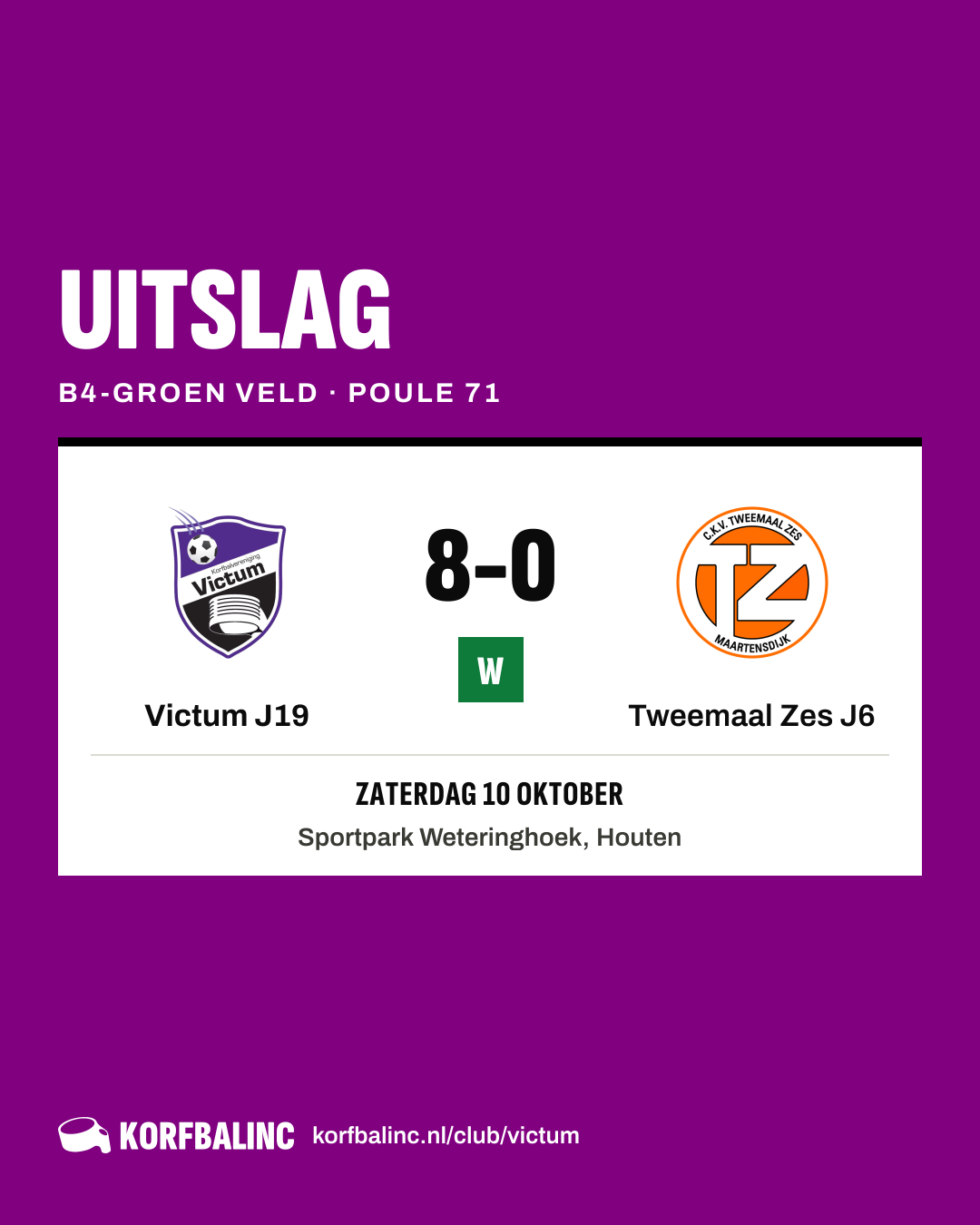Victum J19 - Tweemaal Zes J6