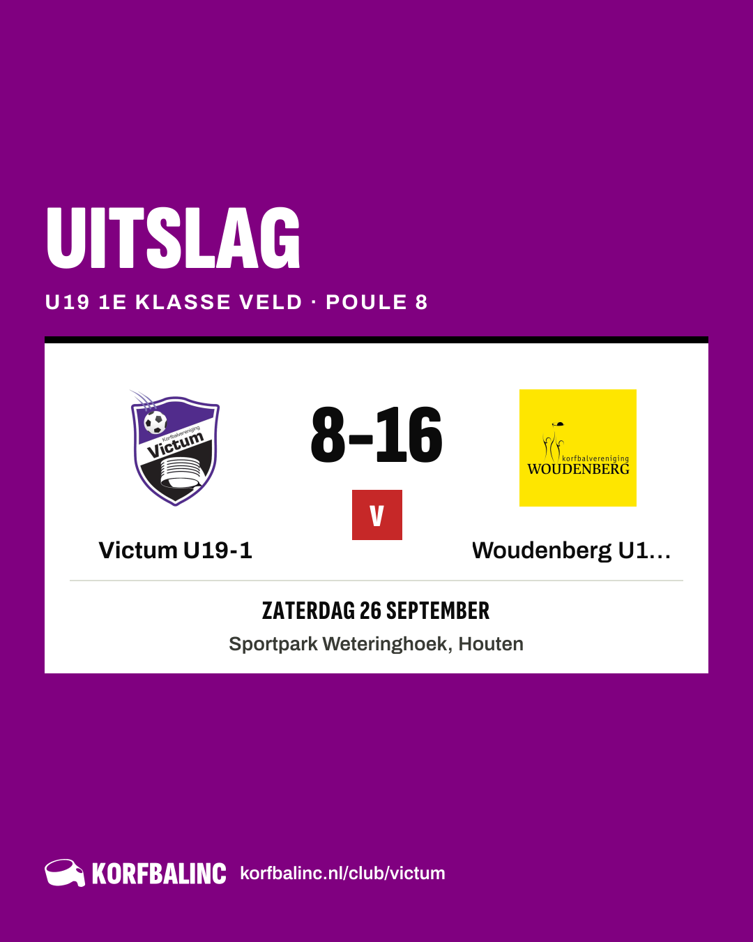 Victum U19-1 - Woudenberg U19-1