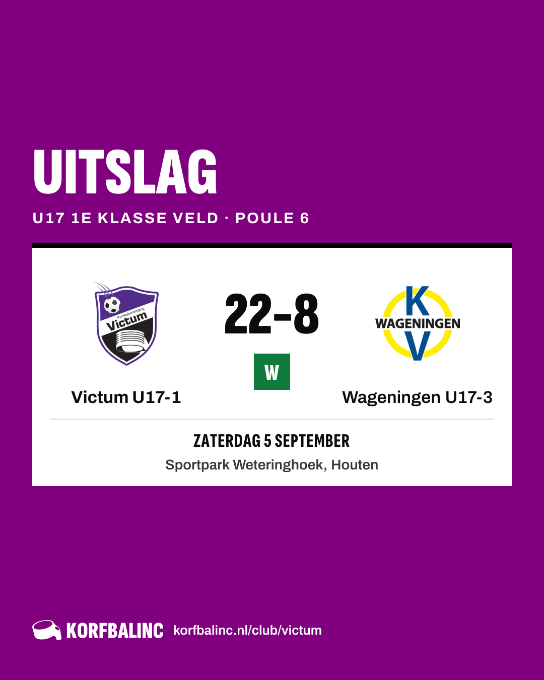 Victum U17-1 - Wageningen U17-3