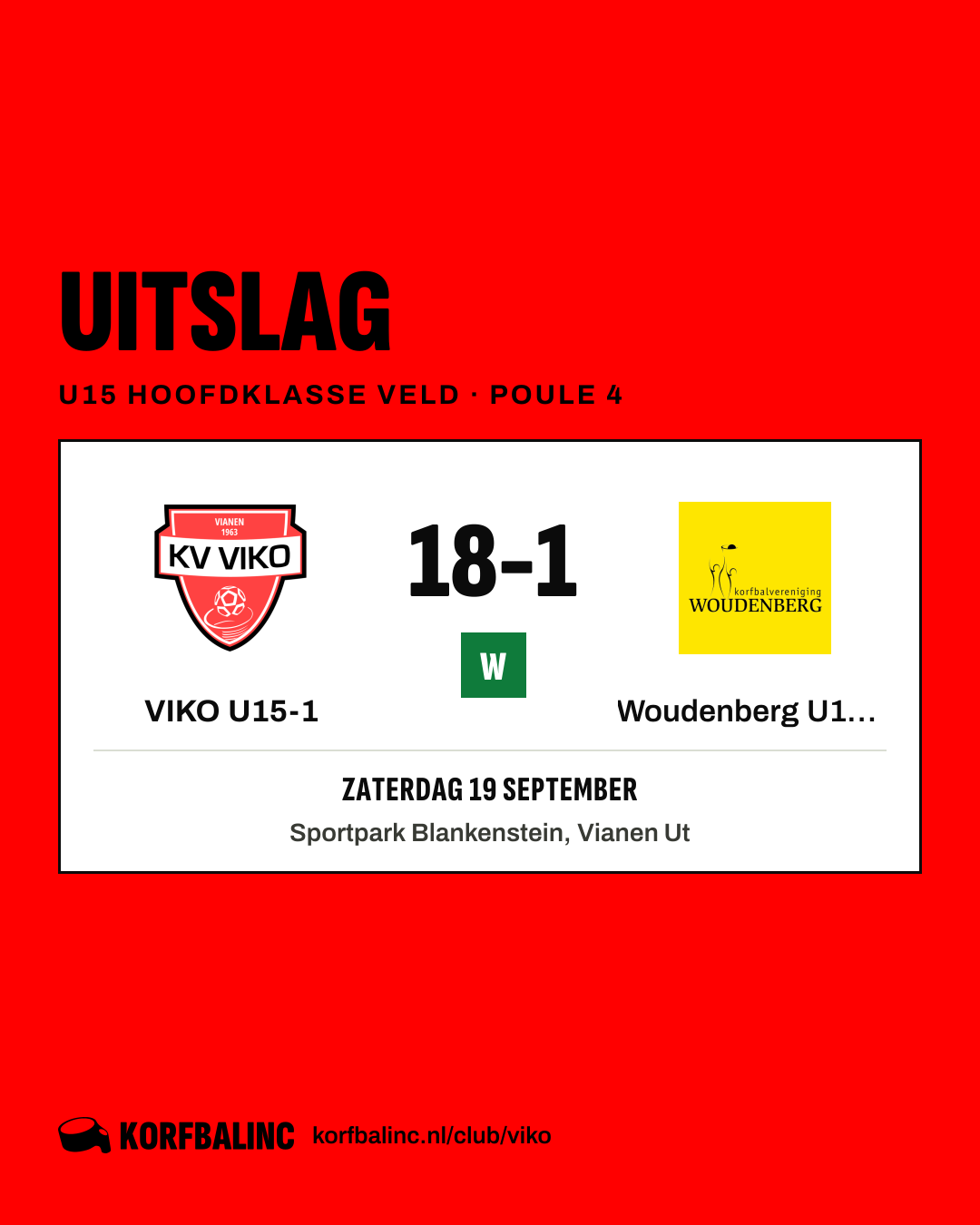VIKO U15-1 - Woudenberg U15-1