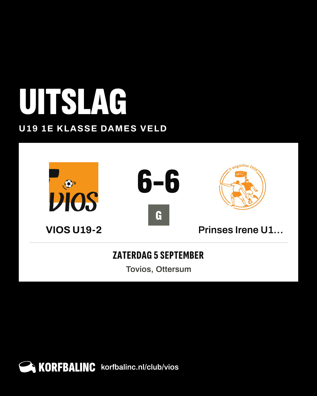 VIOS U19-2 - Prinses Irene U19-1