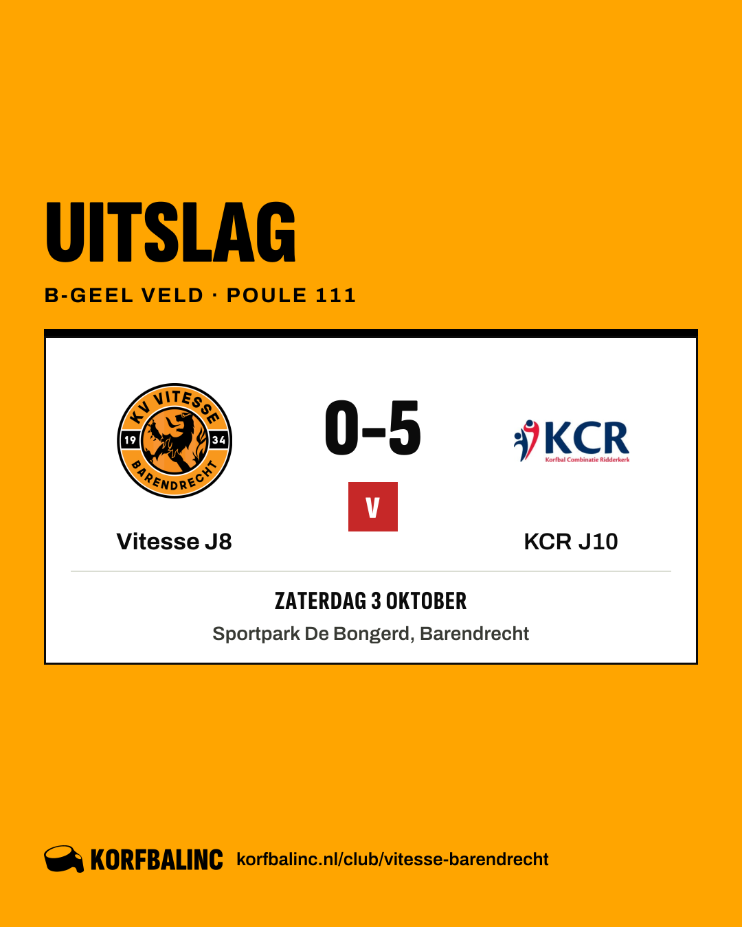 Vitesse J8 - KCR J10