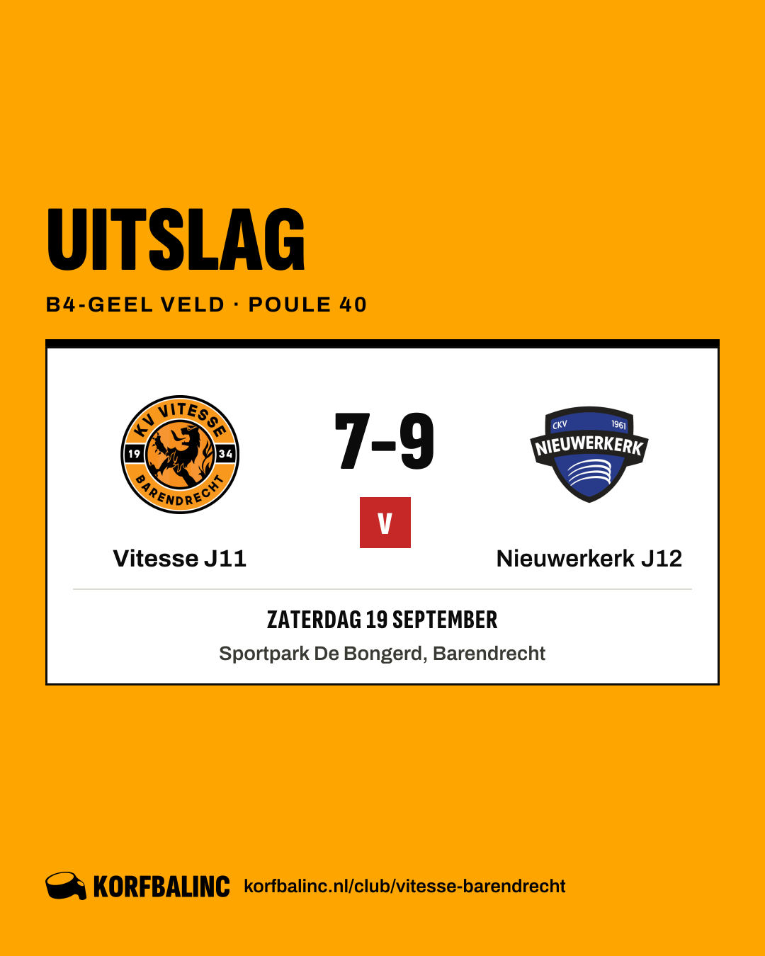 Vitesse J11 - Nieuwerkerk J12