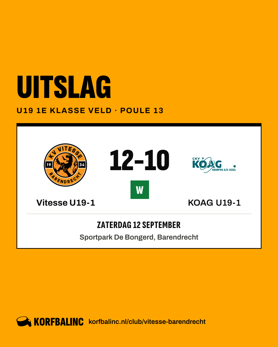 Vitesse U19-1 - KOAG U19-1