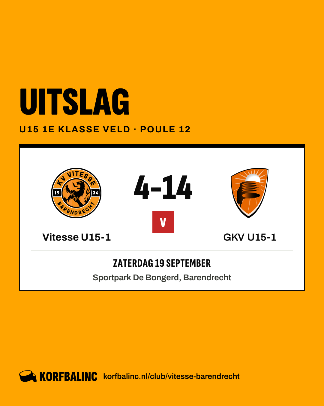 Vitesse U15-1 - GKV U15-1