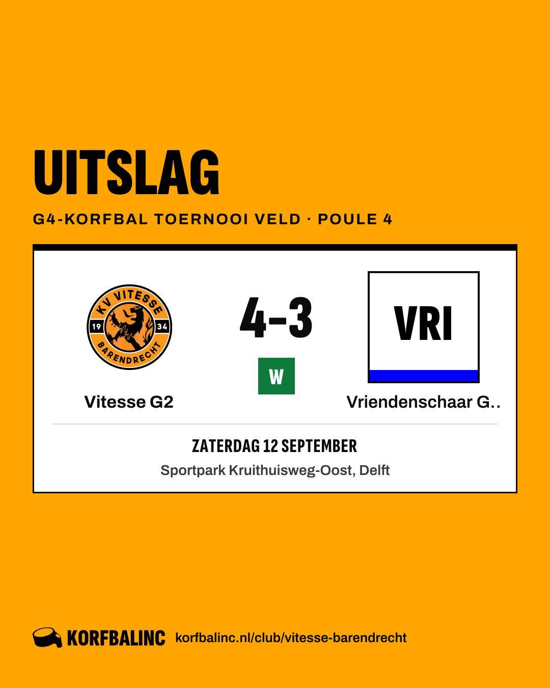 Vitesse G2 - Vriendenschaar G1