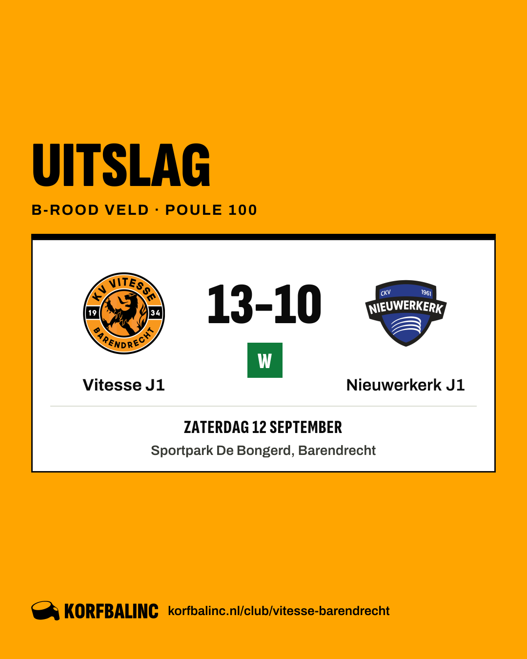 Vitesse J1 - Nieuwerkerk J1