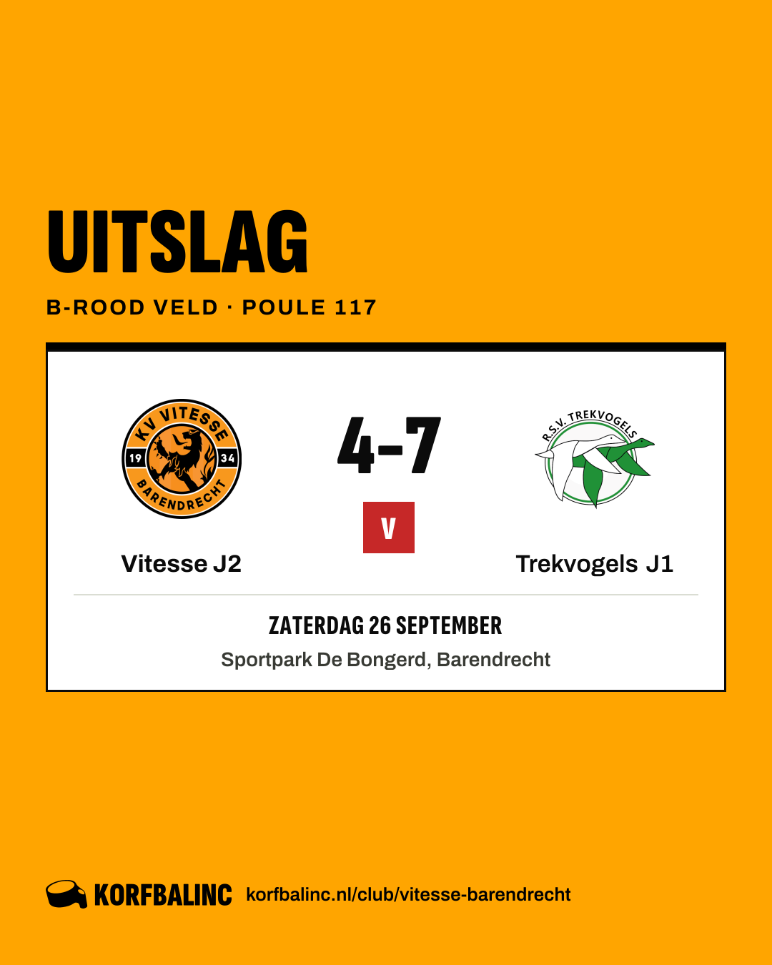 Vitesse J2 - Trekvogels J1