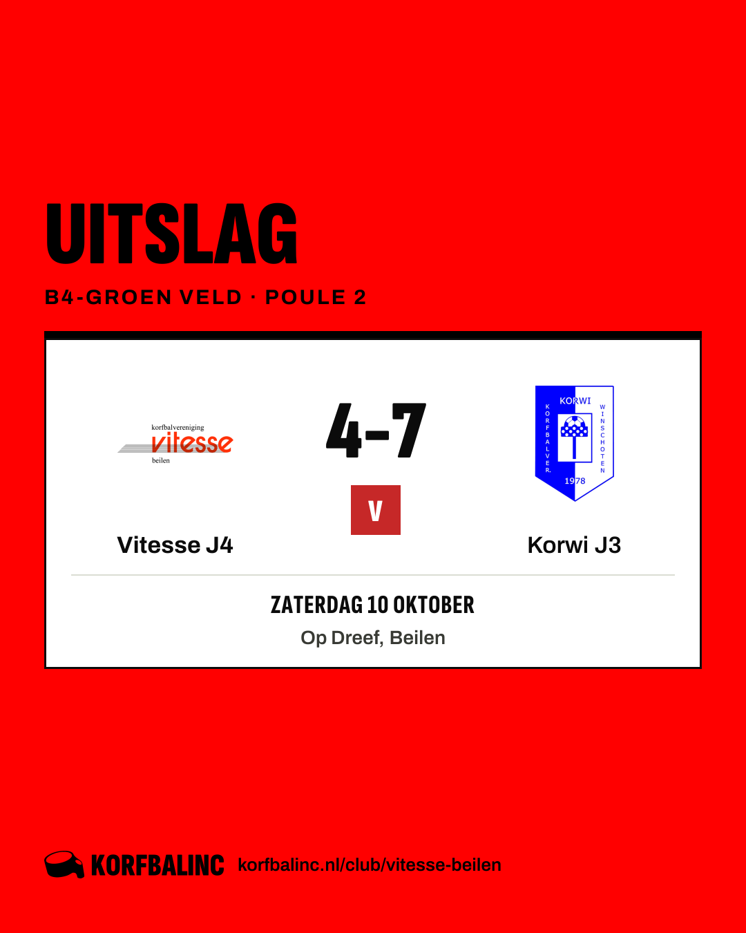 Vitesse J4 - Korwi J3