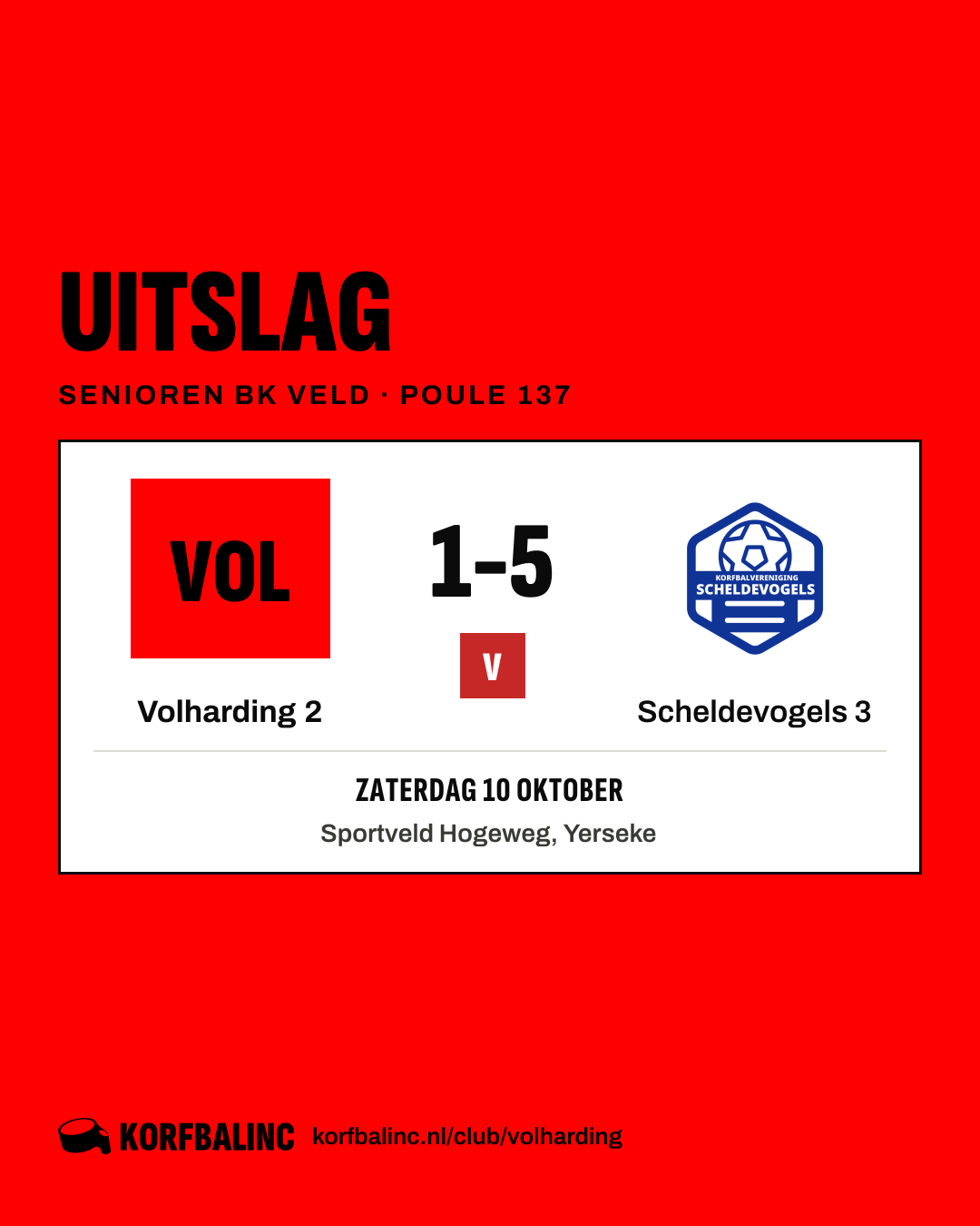 Volharding 2 - Scheldevogels 3