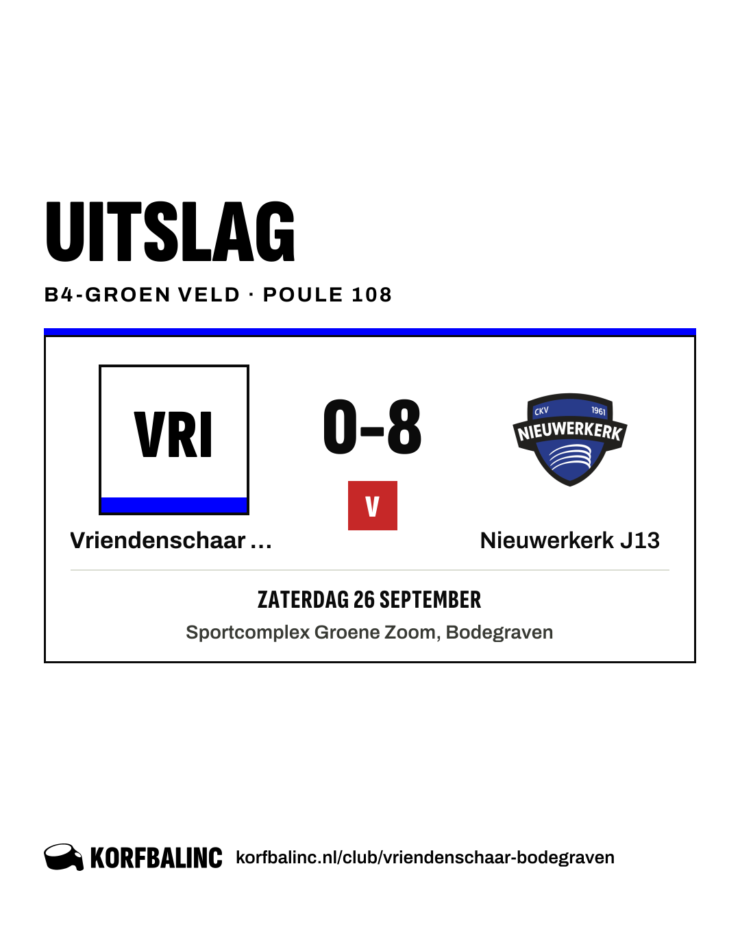 Vriendenschaar J7 - Nieuwerkerk J13