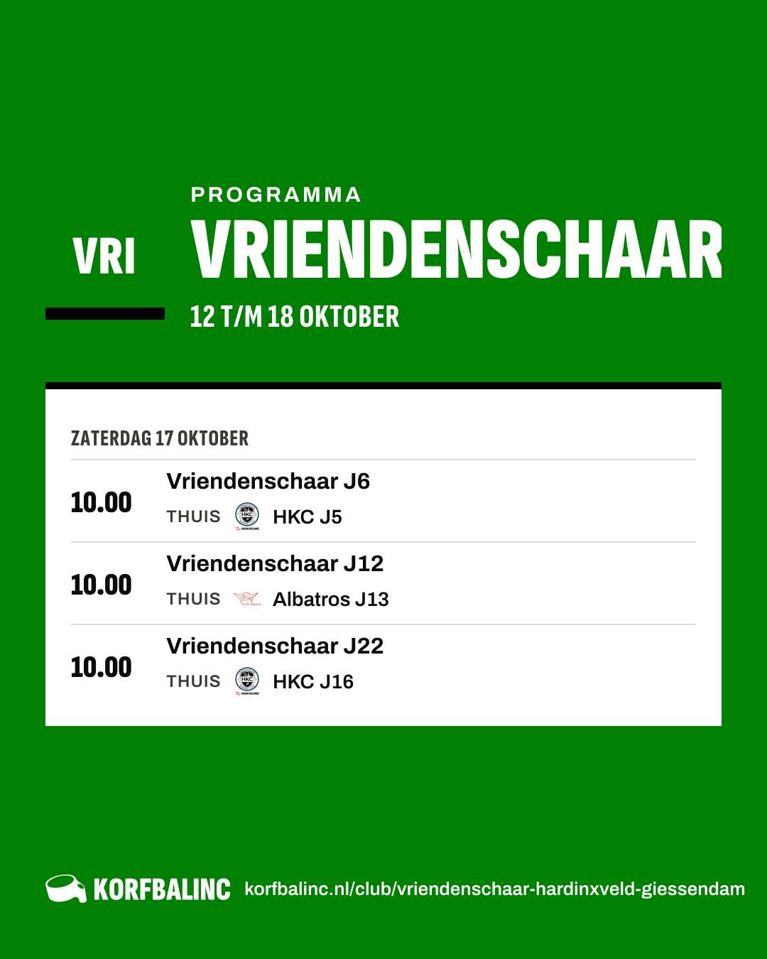 Programma Vriendenschaar