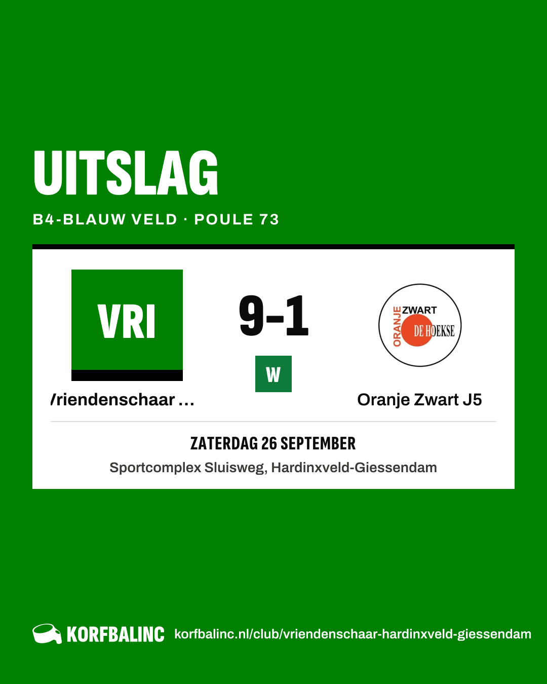 Vriendenschaar J20 - Oranje Zwart J5