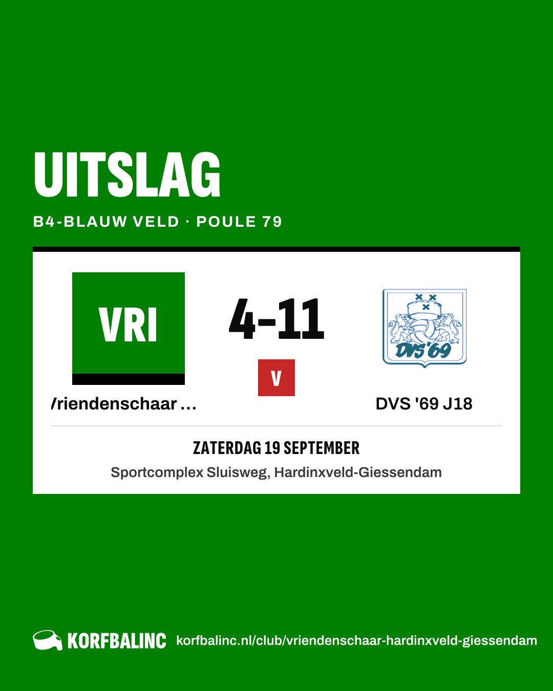 Vriendenschaar J21 - DVS '69 J18