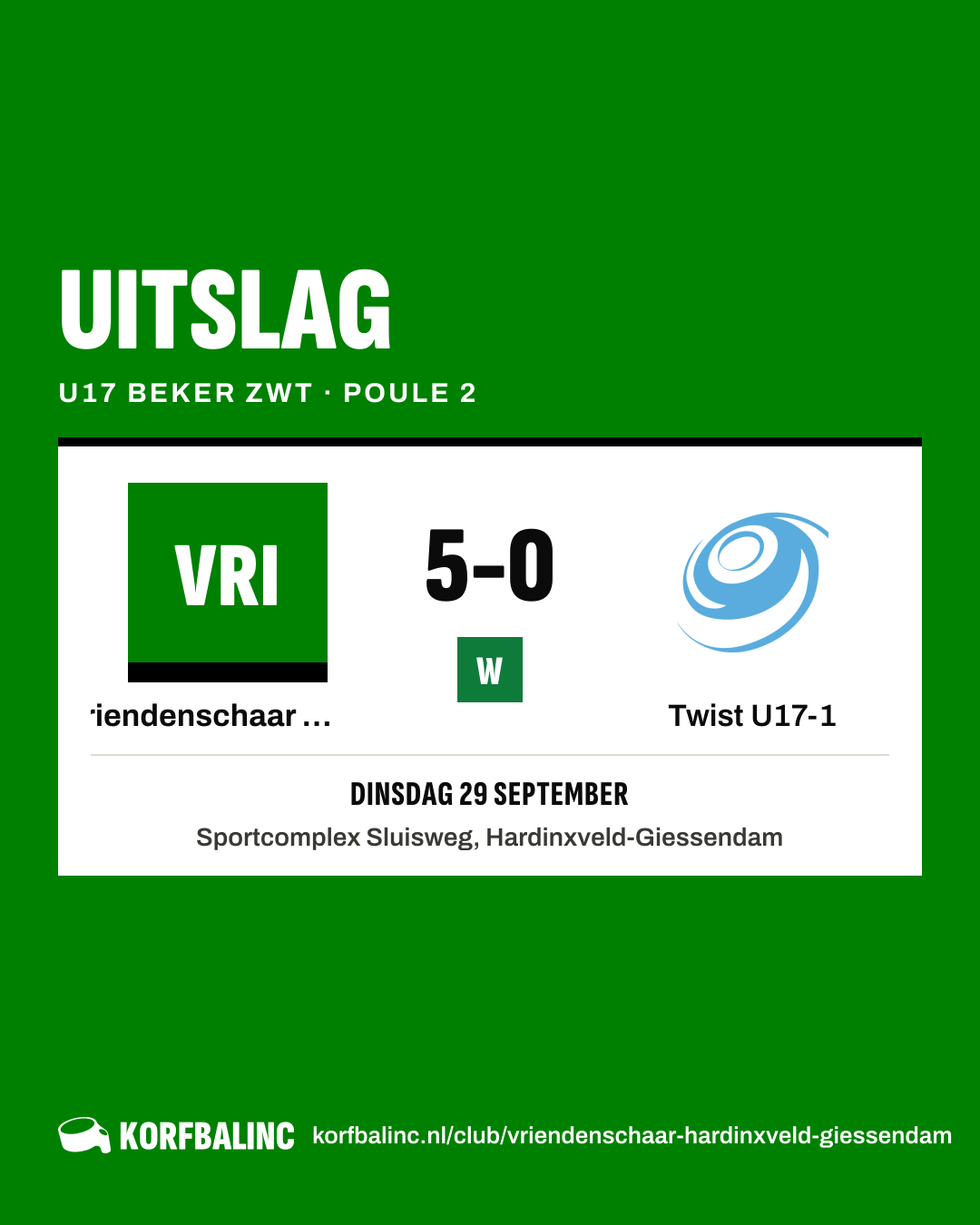 Vriendenschaar U17-1 - Twist U17-1