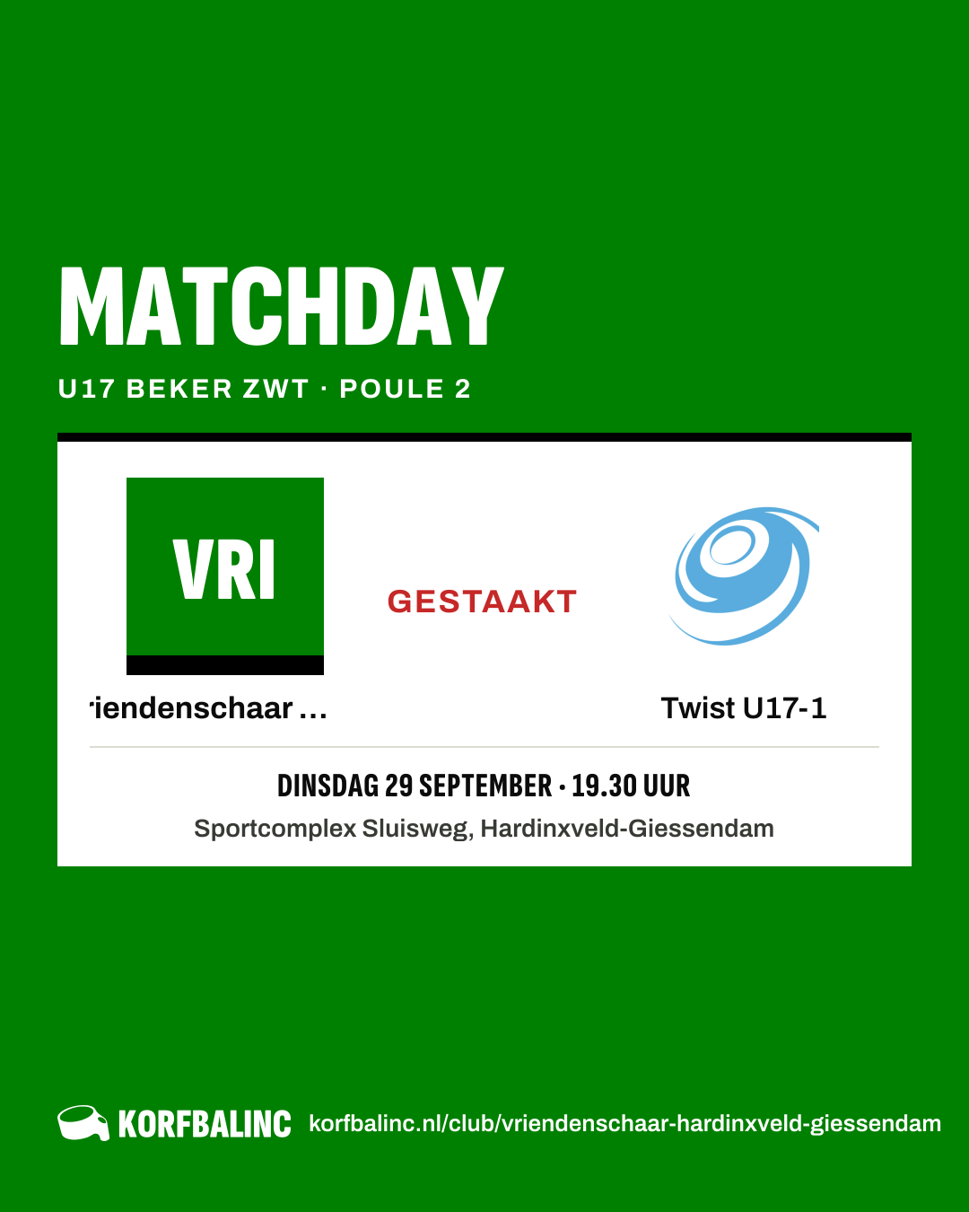 Vriendenschaar U17-1 - Twist U17-1