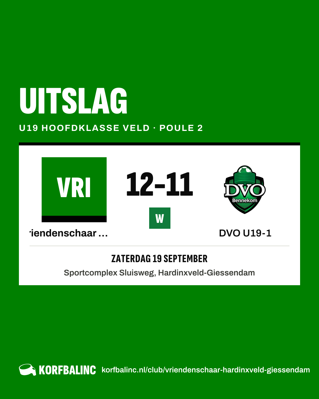 Vriendenschaar U19-1 - DVO U19-1