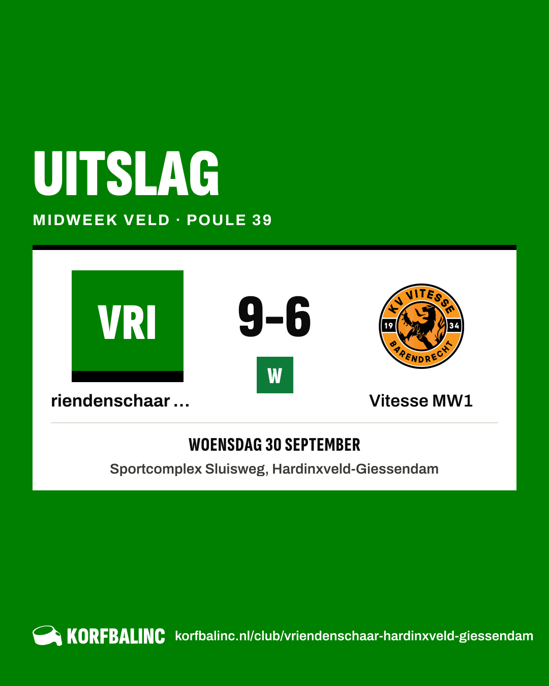 Vriendenschaar MW3 - Vitesse MW1