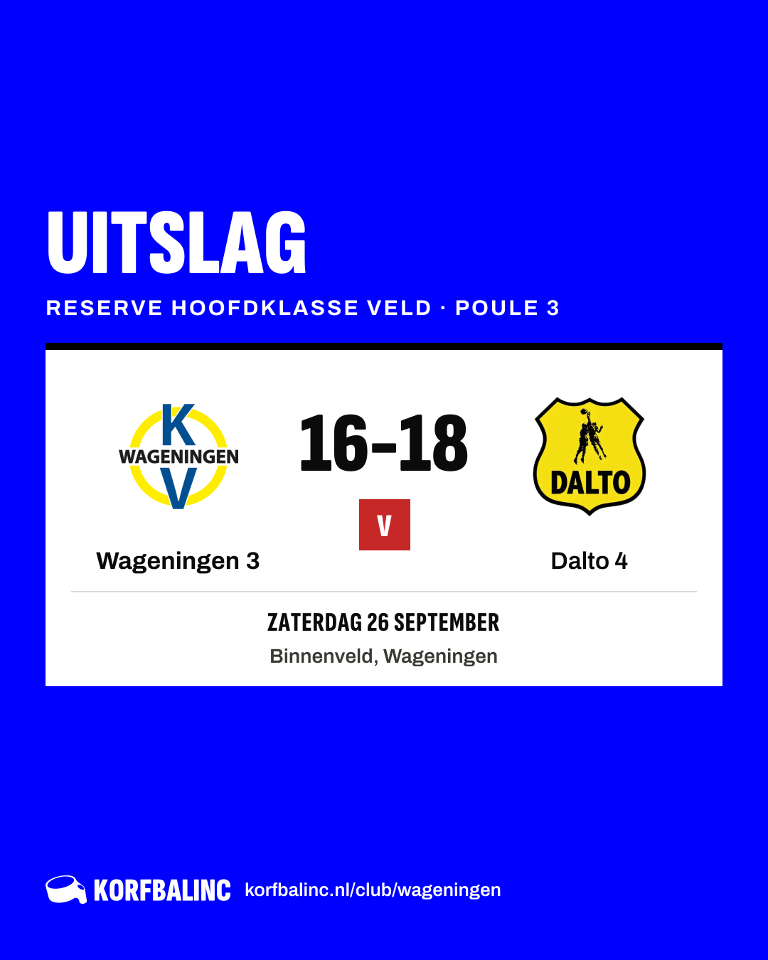 Wageningen 3 - Dalto 4