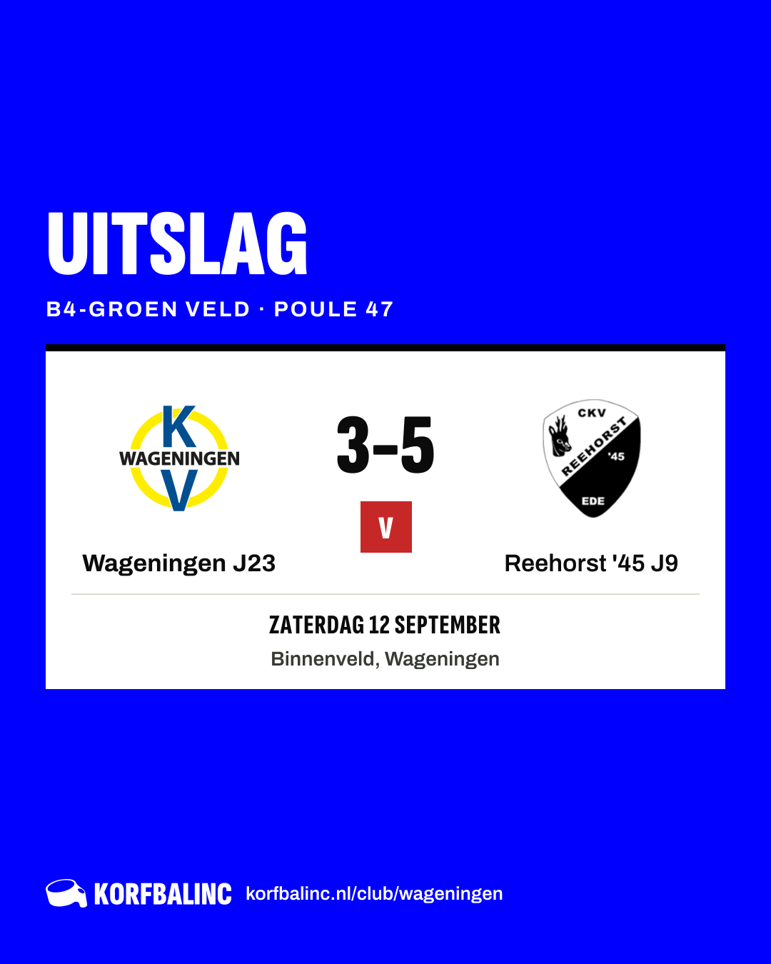 Wageningen J23 - Reehorst '45 J9