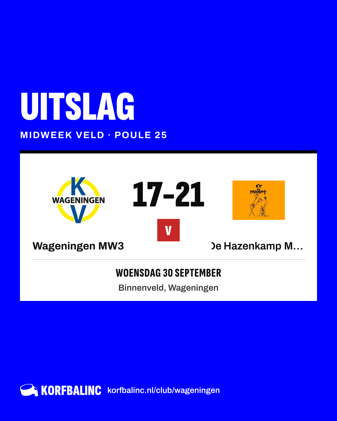 Wageningen MW3 - De Hazenkamp MW1