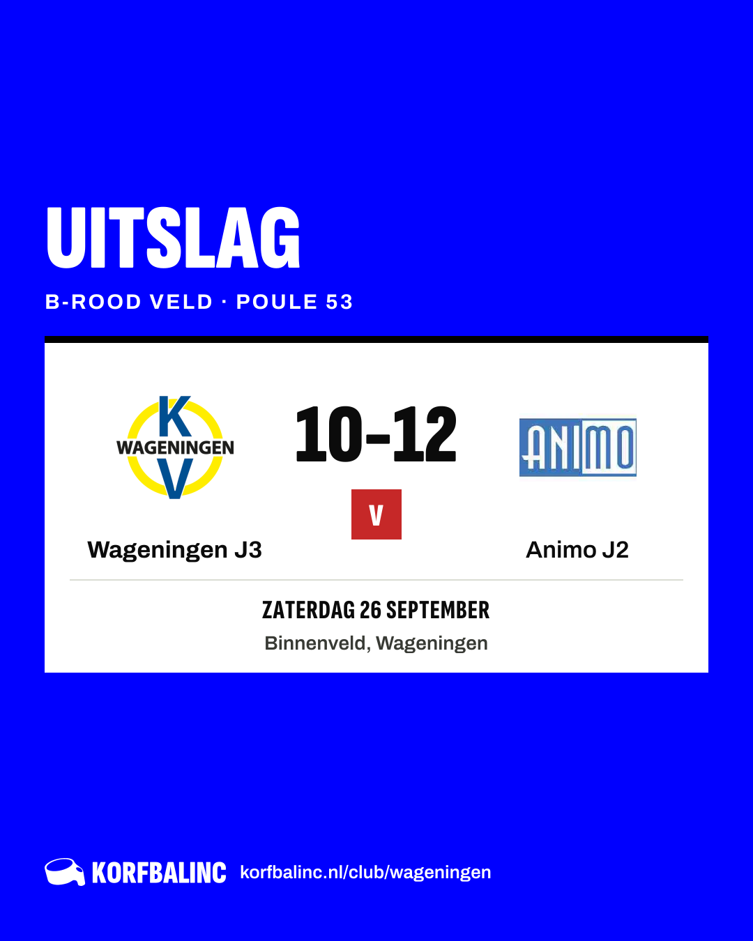 Wageningen J3 - Animo J2